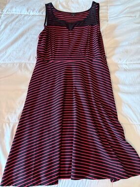 torrid Black and Hot Pink Striped Sleeveless Scoop Neck Dress